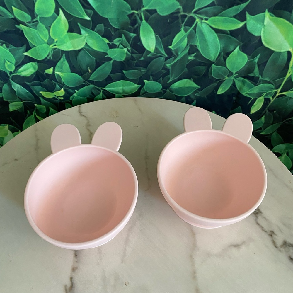 Pottery Barn Pink Bunny Ear Bowls